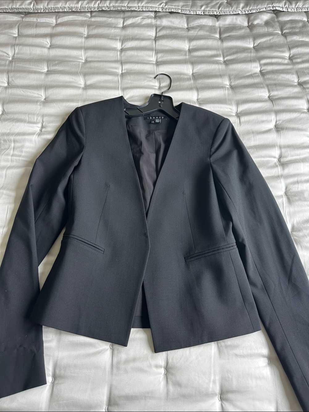 Theory Women's Black Tailored Open-Front Blazer